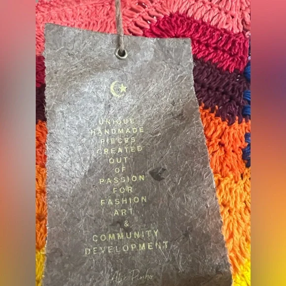 ALIX PINHO Rainbow Crochet Dress Handmade Boho Festival Maxi Multicolor - Picture 11 of 11